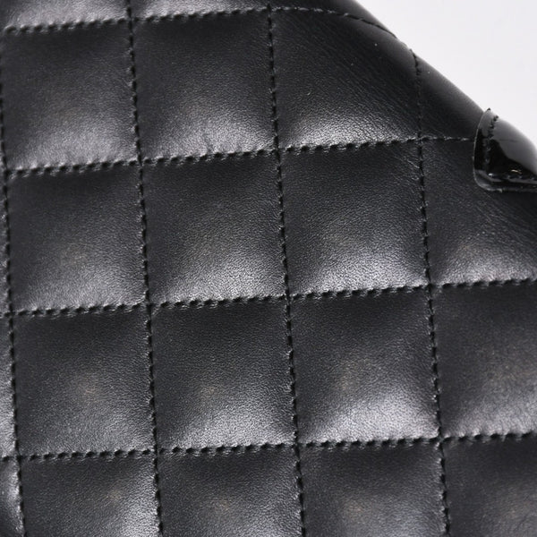 CHANEL シャネル カンボンライン 長財布 15番台 ココマーク パッチ カーフレザー ブラック ピンク シルバー金具 美品 中古 4a006779