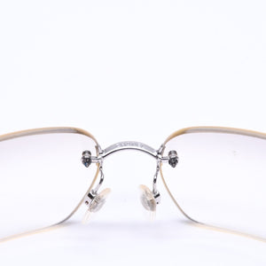 極美品 CHANEL シャネル リムレス サングラス アイウェア 4017 c.124/6I サイズ62□17 120 ココマーク シルバー グレー 中古 4a006793