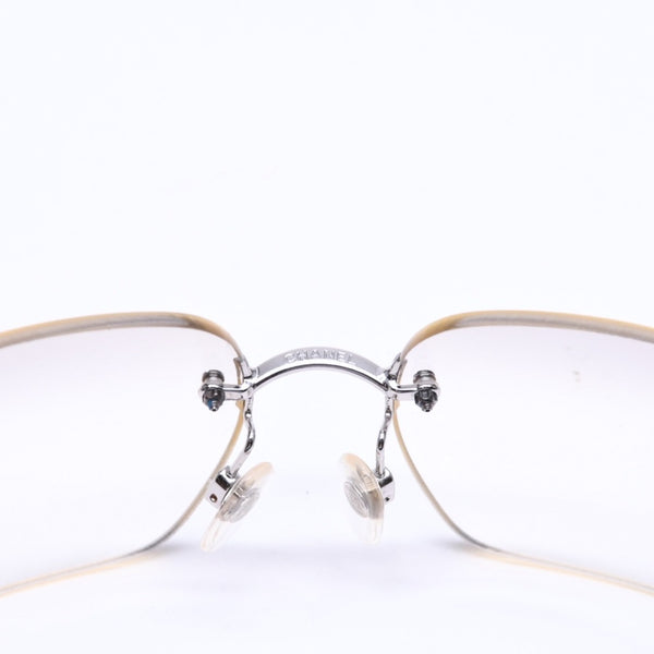 極美品 CHANEL シャネル リムレス サングラス アイウェア 4017 c.124/6I サイズ62□17 120 ココマーク シルバー グレー 中古 4a006793