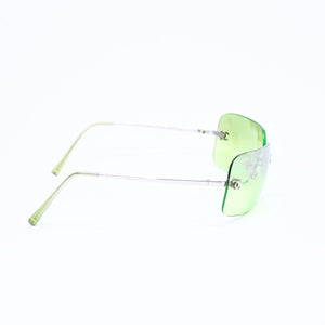 CHANEL シャネル リムレス サングラス アイウェア 4017 c.124/52 サイズ62□17 120 ココマーク グリーン 美品 中古 4a006792