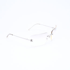 極美品 CHANEL シャネル リムレス サングラス アイウェア 4017 c.124/6I サイズ62□17 120 ココマーク シルバー グレー 中古 4a006793