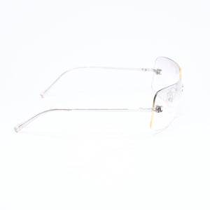極美品 CHANEL シャネル リムレス サングラス アイウェア 4017 c.124/6I サイズ62□17 120 ココマーク シルバー グレー 中古 4a006793