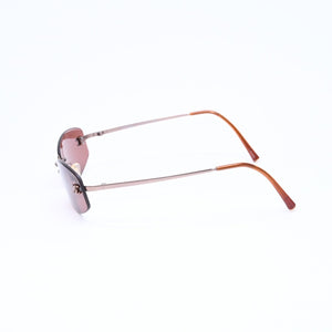 極美品 CHANEL シャネル リムレス サングラス アイウェア 4002 c.116/75 サイズ54□19 130 ココマーク ワインレッド ブラウン 中古 4a006809