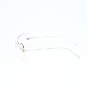 極美品 CHANEL シャネル リムレス サングラス アイウェア 4017 c.124/6I サイズ62□17 120 ココマーク シルバー グレー 中古 4a006793