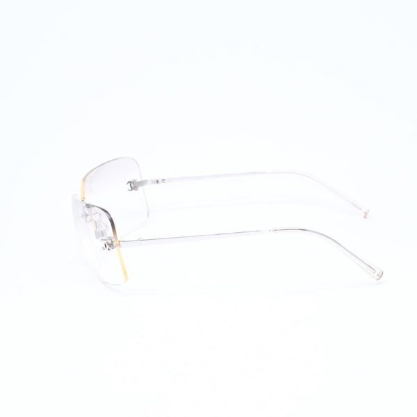 極美品 CHANEL シャネル リムレス サングラス アイウェア 4017 c.124/6I サイズ62□17 120 ココマーク シルバー グレー 中古 4a006793