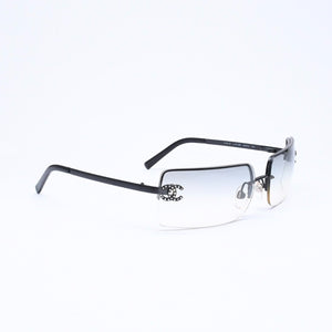 CHANEL シャネル ハーフリム サングラス アイウェア 4104-B c101/8G サイズ62□15 120 ココマーク ラインストーン 美品 中古 4a006786