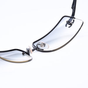 CHANEL シャネル ハーフリム サングラス アイウェア 4104-B c101/8G サイズ62□15 120 ココマーク ラインストーン 美品 中古 4a006786