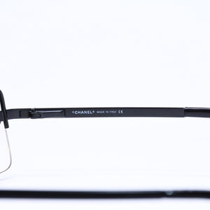 CHANEL シャネル ハーフリム サングラス アイウェア 4104-B c101/8G サイズ62□15 120 ココマーク ラインストーン 美品 中古 4a006786