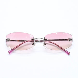CHANEL シャネル リムレス サングラス アイウェア 4002 c.124/58 サイズ57□19 130 ココマーク ピンク グラデーション 美品 中古 4a006812
