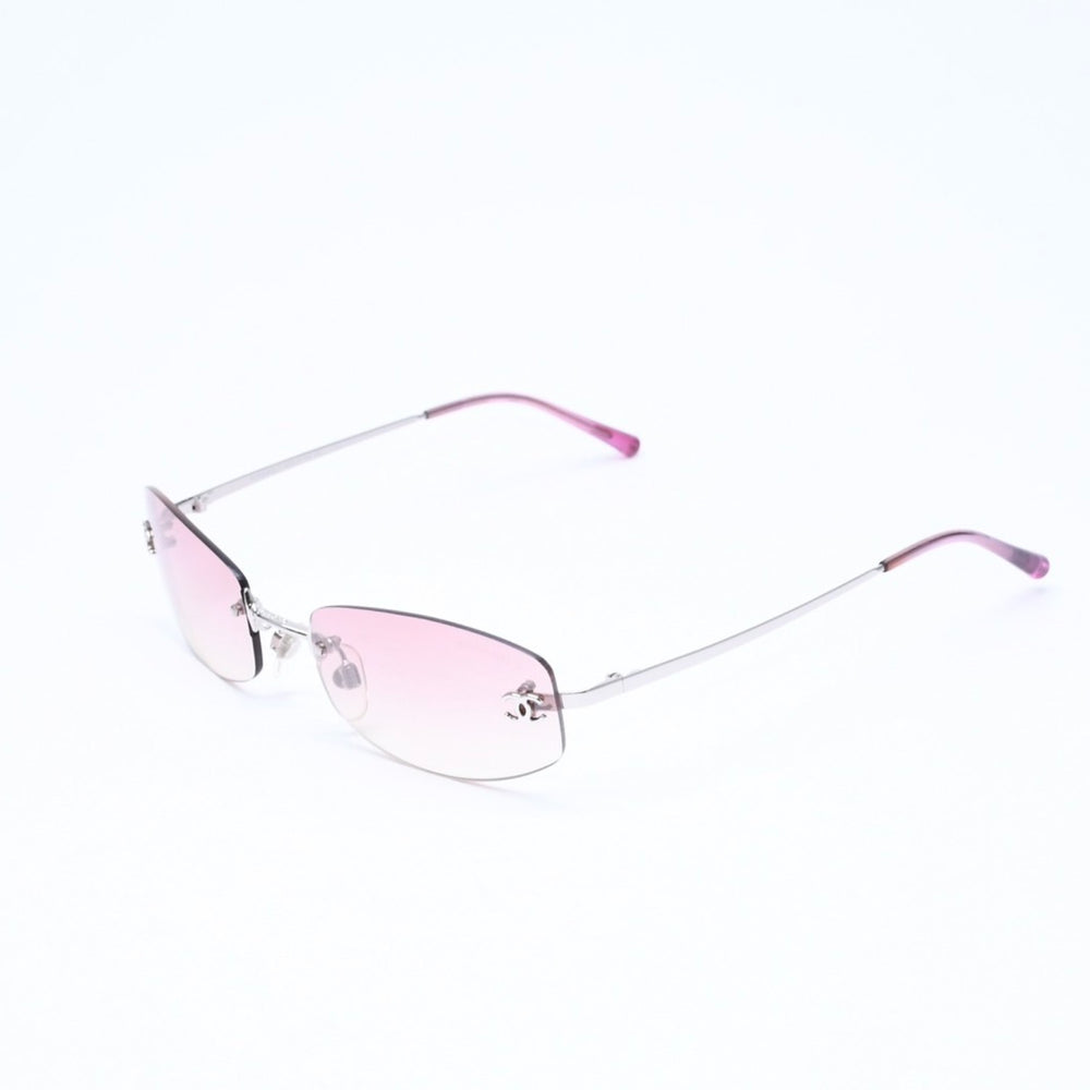 CHANEL シャネル リムレス サングラス アイウェア 4002 c.124/58 サイズ57□19 130 ココマーク ピンク グラデーション 美品 中古 4a006812
