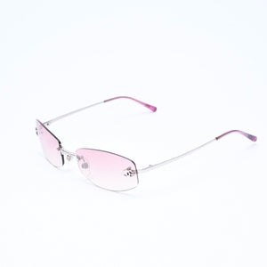 CHANEL シャネル リムレス サングラス アイウェア 4002 c.124/58 サイズ57□19 130 ココマーク ピンク グラデーション 美品 中古 4a006812