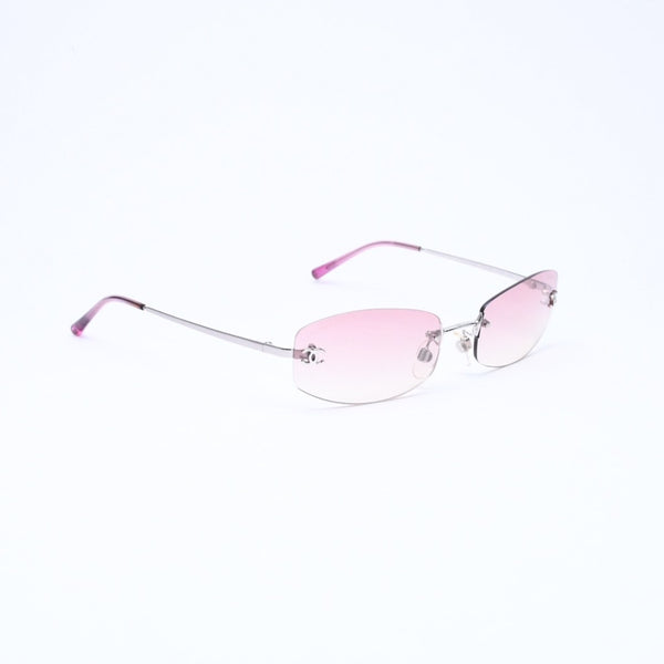 CHANEL シャネル リムレス サングラス アイウェア 4002 c.124/58 サイズ57□19 130 ココマーク ピンク グラデーション 美品 中古 4a006812