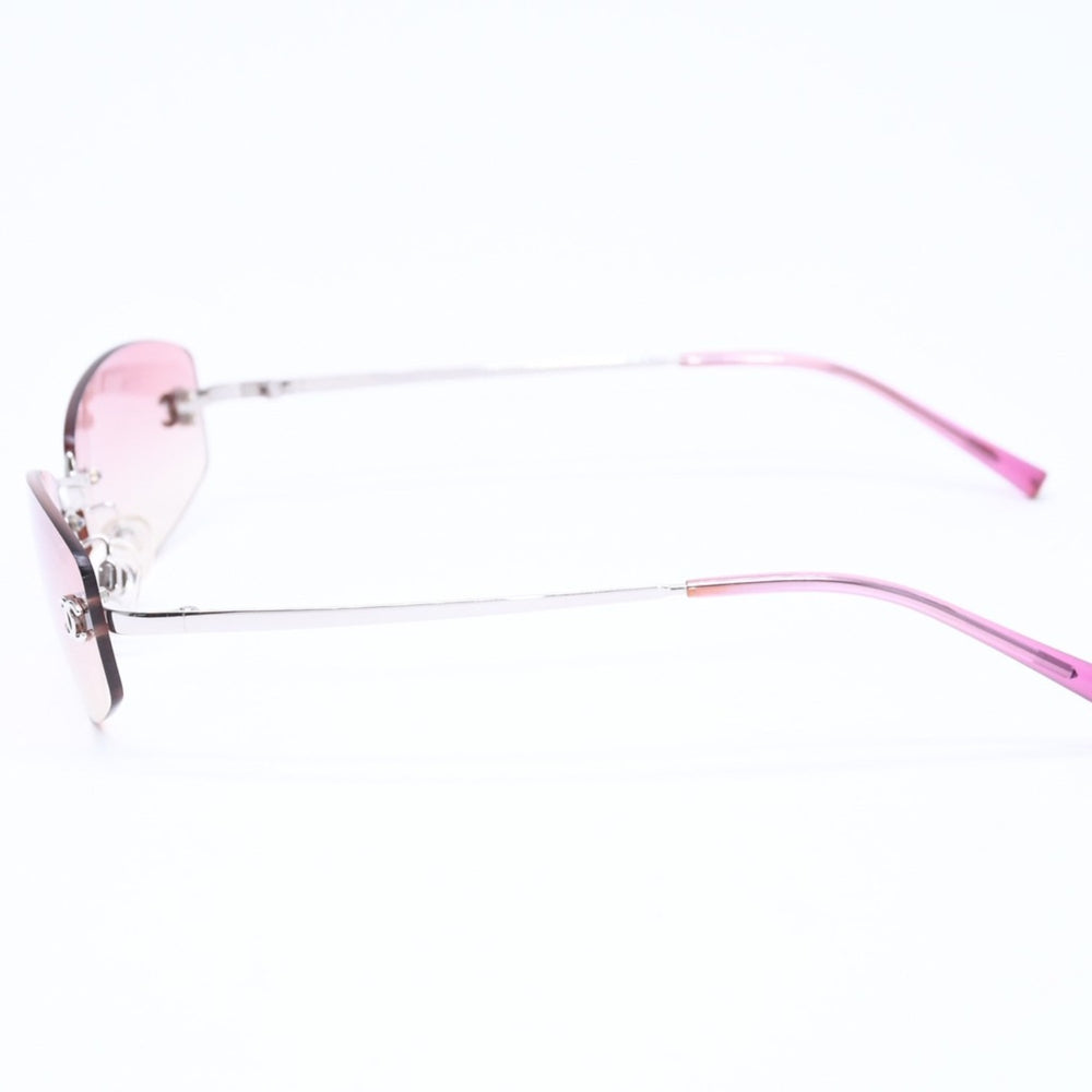 CHANEL シャネル リムレス サングラス アイウェア 4002 c.124/58 サイズ57□19 130 ココマーク ピンク グラデーション 美品 中古 4a006812