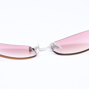 CHANEL シャネル リムレス サングラス アイウェア 4002 c.124/58 サイズ57□19 130 ココマーク ピンク グラデーション 美品 中古 4a006812