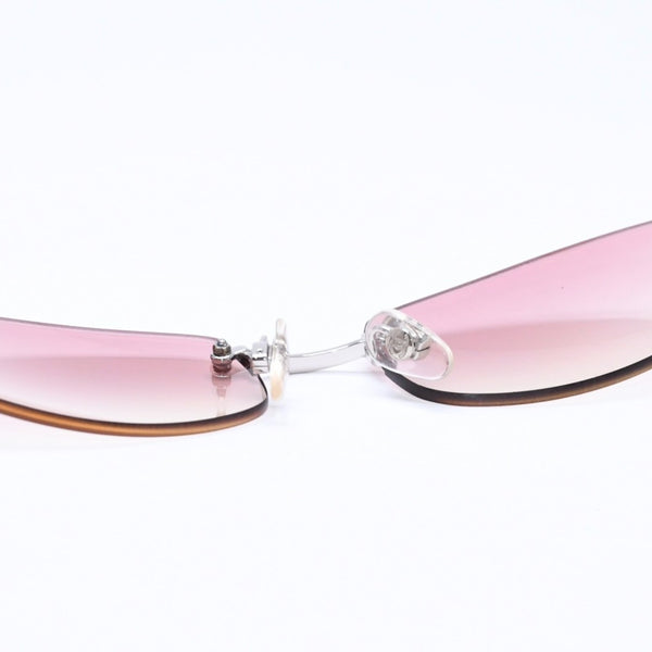 CHANEL シャネル リムレス サングラス アイウェア 4002 c.124/58 サイズ57□19 130 ココマーク ピンク グラデーション 美品 中古 4a006812