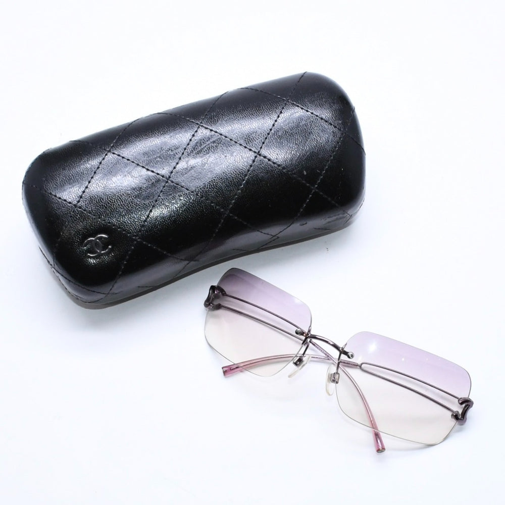 極美品 CHANEL シャネル リムレス サングラス サイドココマーク ラベンダー ライトブラウングラデーション サイズ62◻︎16 中古 4a006813