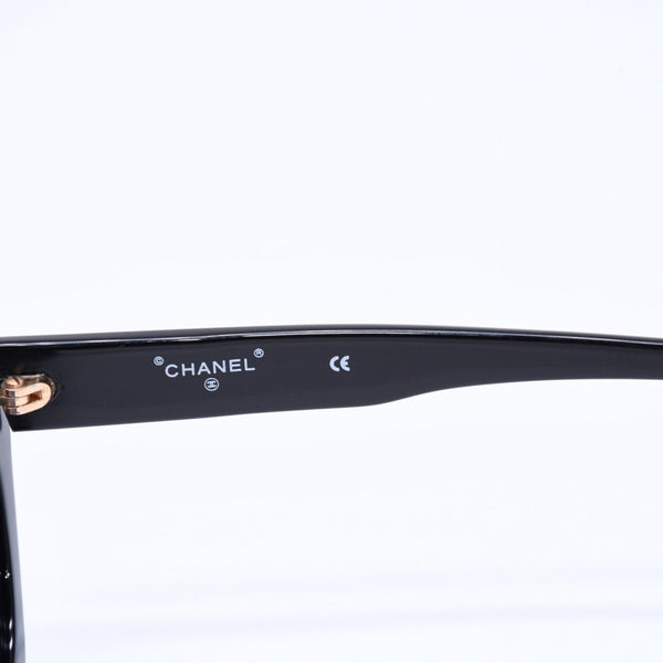 極美品 CHANEL シャネル キャッツアイ サングラス アイウェア 01943 94305 ココマーク ブラック ゴールド 中古 4a006799