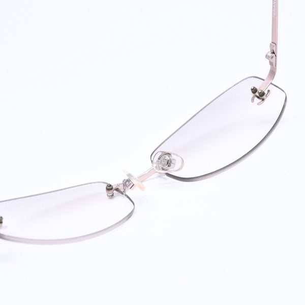極美品 CHANEL シャネル リムレス サイドココマーク サングラス グラデーションレンズ シルバーフレーム 57◻︎19 中古 4a006785