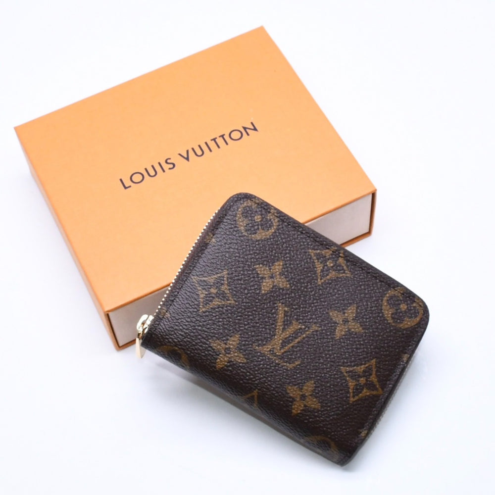 新品同様 LOUIS VUITTON ルイヴィトン ジッピー コインパース M60067 モノグラムキャンバス ミニウォレット 小銭入れ 財布 ブラウン ゴールド金具 中古 4a006567
