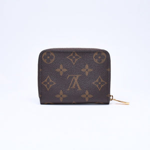 新品同様 LOUIS VUITTON ルイヴィトン ジッピー コインパース M60067 モノグラムキャンバス ミニウォレット 小銭入れ 財布 ブラウン ゴールド金具 中古 4a006567