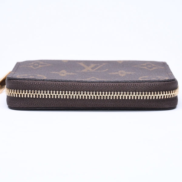 新品同様 LOUIS VUITTON ルイヴィトン ジッピー コインパース M60067 モノグラムキャンバス ミニウォレット 小銭入れ 財布 ブラウン ゴールド金具 中古 4a006567