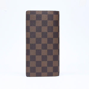 極美品 LOUIS VUITTON ルイヴィトン ダミエ ポルトフォイユブラザ 長財布 N60017 PVC レザー ブラウン ゴールド 中古 4a006574