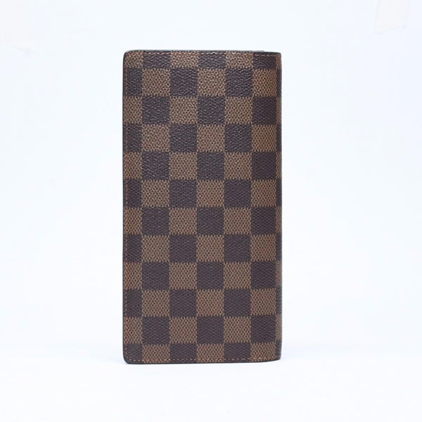 極美品 LOUIS VUITTON ルイヴィトン ダミエ ポルトフォイユブラザ 長財布 N60017 PVC レザー ブラウン ゴールド 中古 4a006574