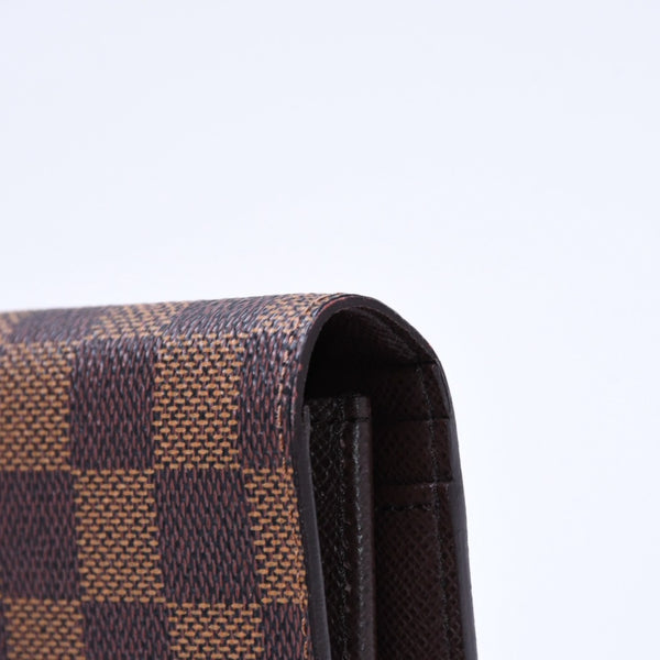極美品 LOUIS VUITTON ルイヴィトン ダミエ ポルトフォイユブラザ 長財布 N60017 PVC レザー ブラウン ゴールド 中古 4a006574