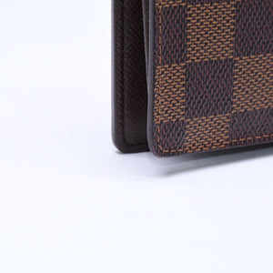 極美品 LOUIS VUITTON ルイヴィトン ダミエ ポルトフォイユブラザ 長財布 N60017 PVC レザー ブラウン ゴールド 中古 4a006574