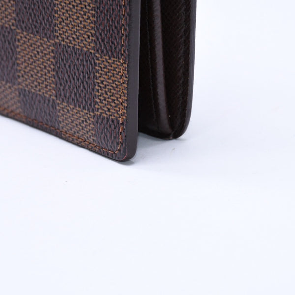 極美品 LOUIS VUITTON ルイヴィトン ダミエ ポルトフォイユブラザ 長財布 N60017 PVC レザー ブラウン ゴールド 中古 4a006574