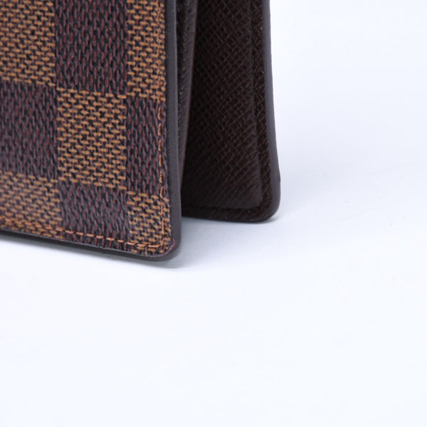 極美品 LOUIS VUITTON ルイヴィトン ダミエ ポルトフォイユブラザ 長財布 N60017 PVC レザー ブラウン ゴールド 中古 4a006574