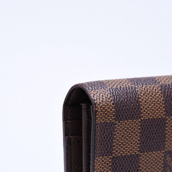極美品 LOUIS VUITTON ルイヴィトン ダミエ ポルトフォイユブラザ 長財布 N60017 PVC レザー ブラウン ゴールド 中古 4a006574