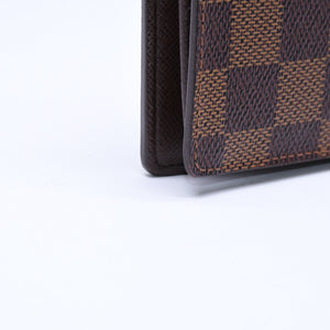 極美品 LOUIS VUITTON ルイヴィトン ダミエ ポルトフォイユブラザ 長財布 N60017 PVC レザー ブラウン ゴールド 中古 4a006574