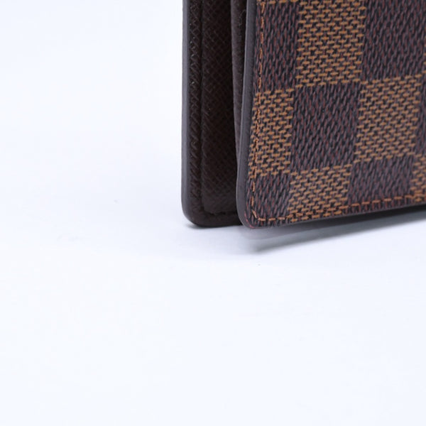 極美品 LOUIS VUITTON ルイヴィトン ダミエ ポルトフォイユブラザ 長財布 N60017 PVC レザー ブラウン ゴールド 中古 4a006574
