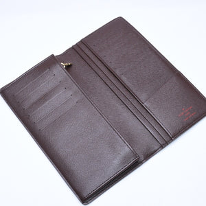 極美品 LOUIS VUITTON ルイヴィトン ダミエ ポルトフォイユブラザ 長財布 N60017 PVC レザー ブラウン ゴールド 中古 4a006574