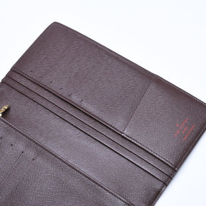 極美品 LOUIS VUITTON ルイヴィトン ダミエ ポルトフォイユブラザ 長財布 N60017 PVC レザー ブラウン ゴールド 中古 4a006574