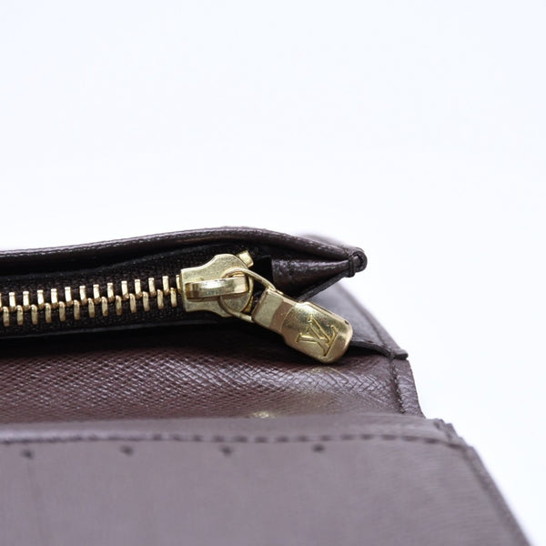 極美品 LOUIS VUITTON ルイヴィトン ダミエ ポルトフォイユブラザ 長財布 N60017 PVC レザー ブラウン ゴールド 中古 4a006574