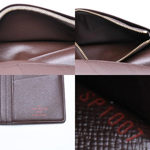 極美品 LOUIS VUITTON ルイヴィトン ダミエ ポルトフォイユブラザ 長財布 N60017 PVC レザー ブラウン ゴールド 中古 4a006574
