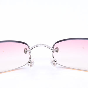 極美品 CHANEL シャネル リムレス サングラス アイウェア 4002 c.124/58 サイズ57□19 130 ココマーク ピンク グラデーション 中古 4a006801