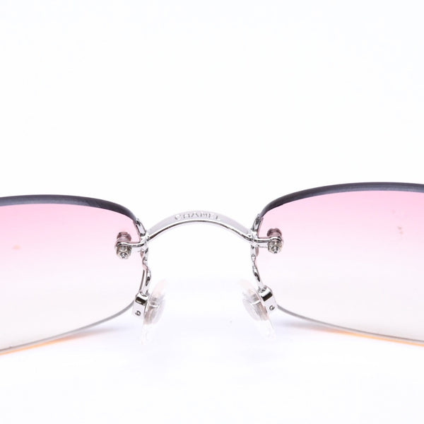 極美品 CHANEL シャネル リムレス サングラス アイウェア 4002 c.124/58 サイズ57□19 130 ココマーク ピンク グラデーション 中古 4a006801