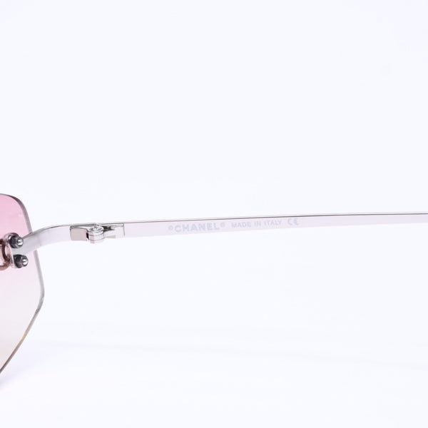 極美品 CHANEL シャネル リムレス サングラス アイウェア 4002 c.124/58 サイズ57□19 130 ココマーク ピンク グラデーション 中古 4a006801