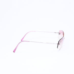 極美品 CHANEL シャネル リムレス サングラス アイウェア 4002 c.124/58 サイズ57□19 130 ココマーク ピンク グラデーション 中古 4a006801
