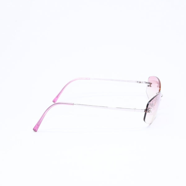 極美品 CHANEL シャネル リムレス サングラス アイウェア 4002 c.124/58 サイズ57□19 130 ココマーク ピンク グラデーション 中古 4a006801