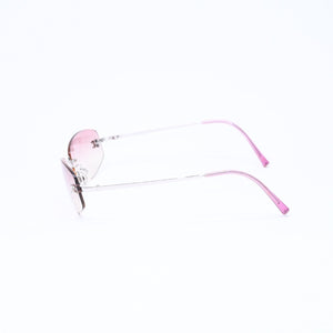 極美品 CHANEL シャネル リムレス サングラス アイウェア 4002 c.124/58 サイズ57□19 130 ココマーク ピンク グラデーション 中古 4a006801