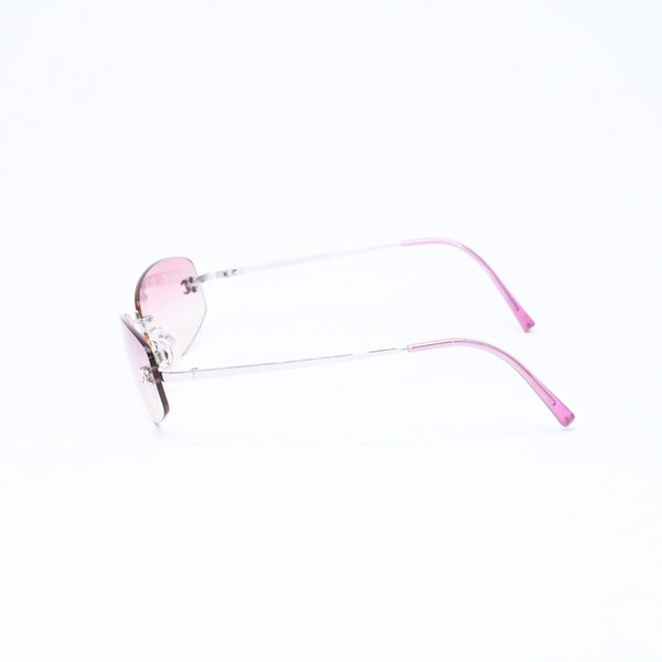 極美品 CHANEL シャネル リムレス サングラス アイウェア 4002 c.124/58 サイズ57□19 130 ココマーク ピンク グラデーション 中古 4a006801