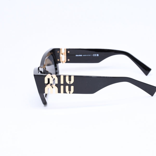 極美品 MIUMIU ミュウミュウ サングラス アイウェア SMU09W 1AB-5S0 サイズ53□22 135 ブラック ゴールド 中古 4a006888