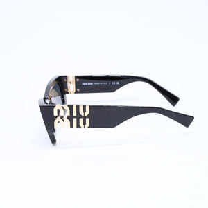 極美品 MIUMIU ミュウミュウ サングラス アイウェア SMU09W 1AB-5S0 サイズ53□22 135 ブラック ゴールド 中古 4a006889