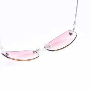 極美品 CHANEL シャネル リムレス サングラス アイウェア 4002 c.124/58 サイズ57□19 130 ココマーク ピンク グラデーション 中古 4a006801