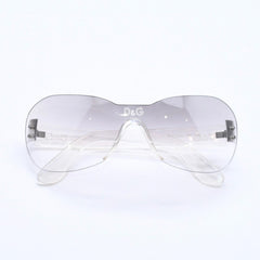 DOLCE & GABBANA ドルチェアンドガッバーナ シールド サングラス アイウェア 2060 サイズ135 クリア 美品 中古 4a006790