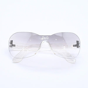 DOLCE & GABBANA ドルチェアンドガッバーナ シールド サングラス アイウェア 2060 サイズ135 クリア 美品 中古 4a006790